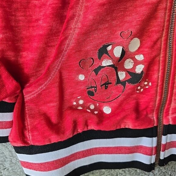 Disney Parks Minnie Mouse 2 pc Zip Up Hooded Light Weight Jacket & Pants Size S - Picture 4 of 11